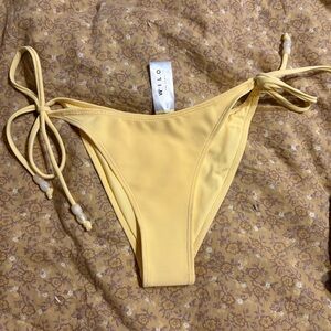 Wilo Yellow Bikini Bottom with beaded Side Ties